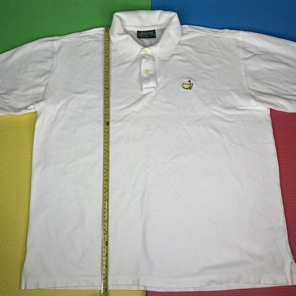 Master Collection Men’s Size XL 60's Two Ply Mercerized White Polo Shirt W/ Logo - Picture 9 of 15